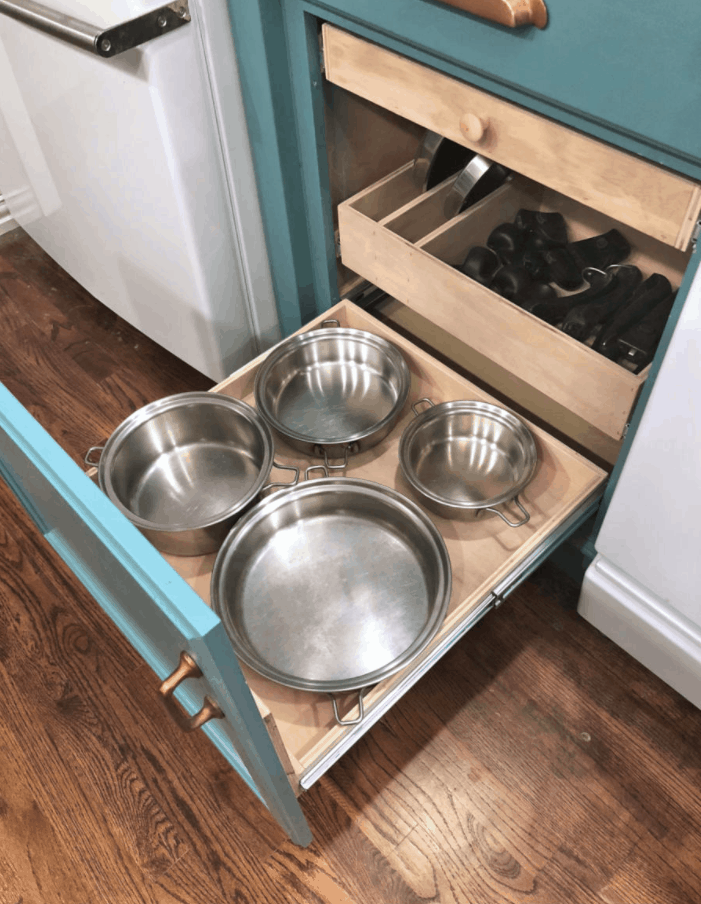 DIY Pull-Out Shelves for Pots and Pans Organization